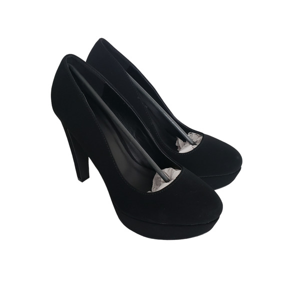 Charlotte Russe Shoes - Charlotte Russe Black Nubuck Platform Pump Women's 8 Suede Stiletto Heels